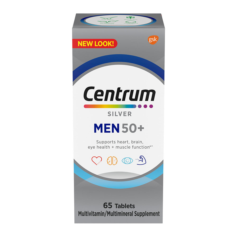Centrum Silver Mens Multi Vitamin and Mineral Supplement Tablets, 65 Ea